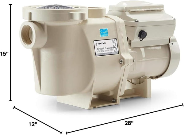 Pentair 011018 IntelliFlo Variable Speed High Performance Pool Pump, 3 Horsepower, 230 Volt, 1 Phase.