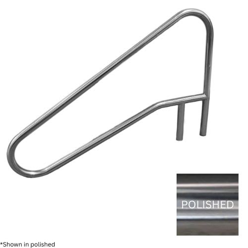 Global GPP-RL-C49-4BND-WB-SS Classic 3 Bend Dip To Water Handrail with Welded Brace Polisehd .049