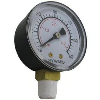 Hayward ECX270861 Pressure Gauge, 1/4" Bottom Mount