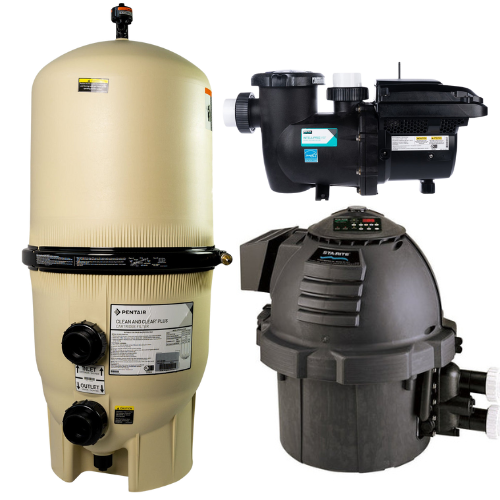 Pentair Pool Equipment Bundle. 520 sq. ft. Filter, Stai-Rite 400NA Heater and 3.0 HP Pump.