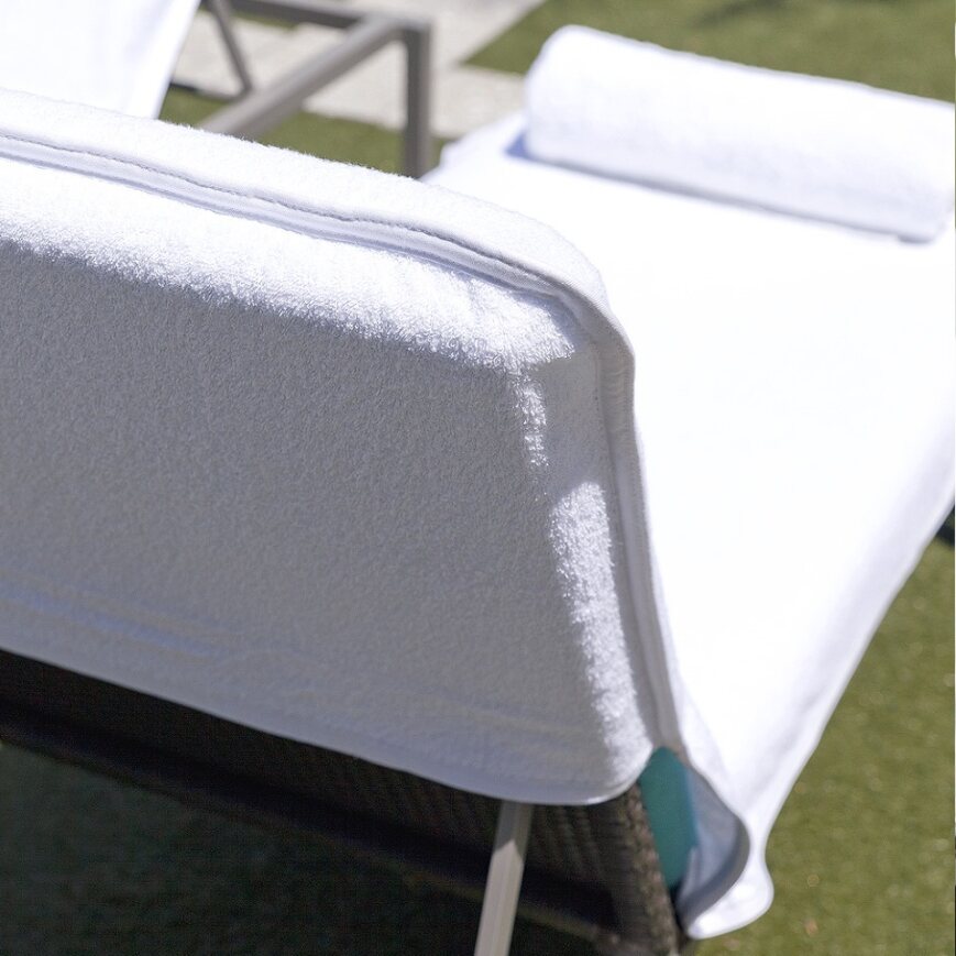 Fattowels FT-CL6002-XL-W  Fitted Back Terry Cloth Chaise Lounge Cover XL 35"x92"