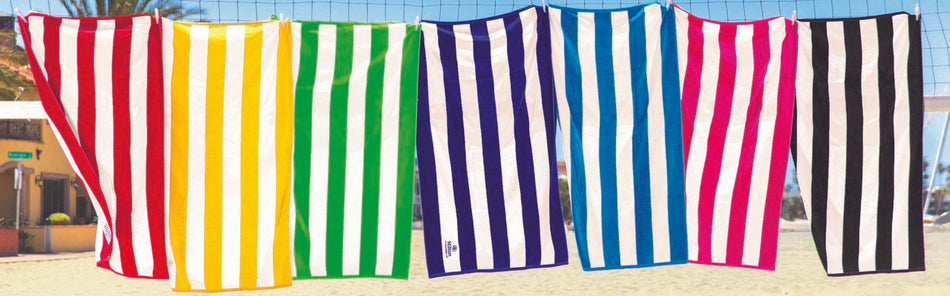 FatTowels - Premium Cabana Stripe, Velour Beach Towel in Vibrant Colors - 35"x60"